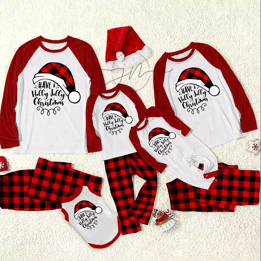 Jolly Jammies Classic Heritage Christmas Print Matching Family Christmas  Pajama Set 